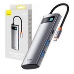 Kép 1/9 - Baseus 7 az 1-ben hub USB-C - 2x USB 3.0 + HDMI + USB-C, PD