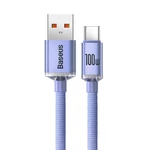 Kép 7/7 - Baseus Crystal Shine USB USB-C kábel, 100W, 2m (lila)