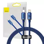 Kép 1/6 - Baseus Crystal Shine USB-C-Lightning kábel, 20W, 1.2m (kék)
