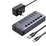 Kép 1/2 - UGREEN 7 az 1-ben USB-C, 7x USB-A 3.0, 12V, 2A  (fekete)