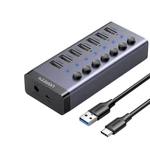 Kép 2/2 - UGREEN 7 az 1-ben USB-C, 7x USB-A 3.0, 12V, 2A  (fekete)