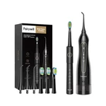 Kép 1/4 - FairyWill FW-5020E + FW-E11 Szónikus fogkefe fejkészlettel és szájzuhannyal (fekete)