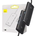 Kép 1/6 - Baseus Lite Series 4 az 1-ben hub, USB-C - 4x USB 3.0 + USB-C, 2m (fekete)