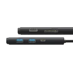 Kép 4/7 - Baseus Lite Series 6 az 1-ben hub, USB-C - 2x USB 3.0 + USB-C PD + HDMI + SD/TF (fekete)