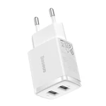 Kép 3/5 - Baseus Compact gyorstöltő, 2x USB, 10.5W (fehér)