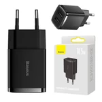Kép 1/6 - Baseus Compact gyorstöltő, 2x USB, 10.5W (fekete)