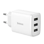 Kép 3/7 - Baseus kompakt gyorstöltő, 3x USB, 17W (fehér)