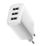 Kép 5/7 - Baseus kompakt gyorstöltő, 3x USB, 17W (fehér)
