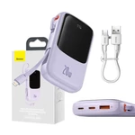 Kép 1/7 - Powerbank Baseus Qpow Pro Lightning kábellel, USB-C, USB, 10000mAh, 20W (lila)