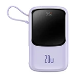 Kép 2/7 - Powerbank Baseus Qpow Pro Lightning kábellel, USB-C, USB, 10000mAh, 20W (lila)