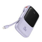 Kép 5/7 - Powerbank Baseus Qpow Pro Lightning kábellel, USB-C, USB, 10000mAh, 20W (lila)