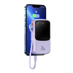 Kép 6/7 - Powerbank Baseus Qpow Pro Lightning kábellel, USB-C, USB, 10000mAh, 20W (lila)
