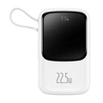 Kép 2/6 - Powerbank Baseus Qpow Pro USB-C kábellel, USB-C, USB, 10000mAh, 22.5W (fehér)