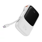 Kép 5/6 - Powerbank Baseus Qpow Pro USB-C kábellel, USB-C, USB, 10000mAh, 22.5W (fehér)
