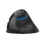 Kép 1/4 - Vezeték nélküli függőleges egér Delux M618Mini DB BT+2.4G 2400DPI (fekete)
