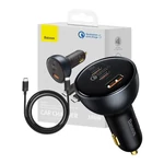 Kép 9/9 - Baseus Qualcomm autós töltő, USB, 2x USB-C, 160W (szürke)