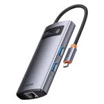 Kép 2/7 - Hub 4w1 Baseus Metal Gleam sorozat, USB-C do 3x USB 3.0 + Ethernet RJ45
