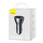 Kép 7/7 - Baseus Golden Contactor Pro autós töltő, 2x USB-C, 1x USB, 65W (szürke)