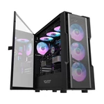 Kép 2/6 - Darkflash DK431 Mesh számítógépház + 4 ARGB ventilátor (fekete)