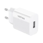 Kép 6/6 - VFAN E01 hálózati töltő, 1x USB, 2,4A + Micro USB kábel (fehér)