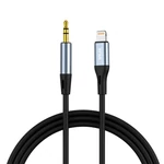 Kép 1/4 - VFAN L05 Lightning 3.5mm-es mini jack 3.5mm-es AUX kábel, 1m (szürke)