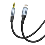 Kép 4/4 - VFAN L05 Lightning 3.5mm-es mini jack 3.5mm-es AUX kábel, 1m (szürke)
