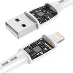 Kép 2/2 - USB és Lightning kábel VFAN Racing X05, 3A, 2m (fehér)