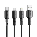 Kép 3/3 - USB és USB-C kábel VFAN Colorful X11, 3A, 1m (fekete)