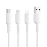 Kép 2/2 - USB és Lightning kábel VFAN Colorful X11, 3A, 1m (fehér)