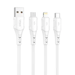 Kép 4/4 - USB és Lightning kábel VFAN Colorful X12, 3A, 1m (fehér)