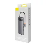Kép 5/7 - Baseus Metal Gleam Series 9 az 1-ben hub, USB-C - 2x USB 3.0 + 2x HDMI + USB 2.0 + USB-C PD + Ethernet RJ45 + microSD/SD