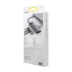 Kép 7/7 - Baseus Metal Gleam Series 9 az 1-ben hub, USB-C - 32x USB 3.0 + 2x HDMI + USB 2.0 + USB-C PD + Ethernet RJ45 + microSD/SD