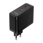 Kép 6/9 - Baseus GaN USB-C + USB fali töltő, 100W + 1m kábel (fekete)