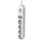 Kép 3/4 - Power strip with 4 AC sockets, 4x USB, LDNIO SE4432, 2m (white)