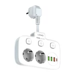 Kép 3/9 - Power strip with 2 AC sockets, 3x USB, USB-C, LDNIO SE2435, 2500W (white)