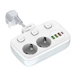 Kép 5/9 - Power strip with 2 AC sockets, 3x USB, USB-C, LDNIO SE2435, 2500W (white)