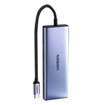 Kép 2/3 - UGREEN Revodok CM490 5 az 1-ben Adapter hub, USB-C, 2x USB-A 3.0, USB-A 2.0, 2x HDMI 4K/60Hz, SD/TF, RJ45 (ezüst)