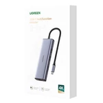Kép 3/3 - UGREEN Revodok CM490 5 az 1-ben Adapter hub, USB-C, 2x USB-A 3.0, USB-A 2.0, 2x HDMI 4K/60Hz, SD/TF, RJ45 (ezüst)