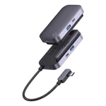 Kép 2/10 - Baseus PadJoy 4 az 1-ben hub, USB-C - USB 3.0 + HDMI + USB-C PD + mini jack 3,5 mm (szürke)