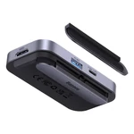 Kép 3/10 - Baseus PadJoy 4 az 1-ben hub, USB-C - USB 3.0 + HDMI + USB-C PD + mini jack 3,5 mm (szürke)