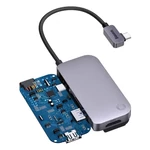 Kép 4/10 - Baseus PadJoy 4 az 1-ben hub, USB-C - USB 3.0 + HDMI + USB-C PD + mini jack 3,5 mm (szürke)