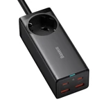 Kép 4/10 - Baseus GaN3 Pro Töltő / elosztó, 2xUSB + 2xUSB-C + AC, 100W (fekete)