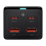 Kép 5/10 - Baseus GaN3 Pro Töltő / elosztó, 2xUSB + 2xUSB-C + AC, 100W (fekete)