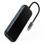Kép 5/11 - Baseus AcmeJoy 5 az 1-ben hub, USB-C - 2xUSB 3.0, USB 2.0, USB-C PD, RJ45 (sötétszürke)