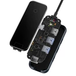 Kép 7/11 - Baseus AcmeJoy 5 az 1-ben hub, USB-C - 2xUSB 3.0, USB 2.0, USB-C PD, RJ45 (sötétszürke)