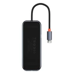 Kép 8/11 - Baseus AcmeJoy 5 az 1-ben hub, USB-C - 2xUSB 3.0, USB 2.0, USB-C PD, RJ45 (sötétszürke)