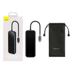 Kép 9/11 - Baseus AcmeJoy 5 az 1-ben hub, USB-C - 2xUSB 3.0, USB 2.0, USB-C PD, RJ45 (sötétszürke)