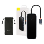 Kép 1/11 - Baseus AcmeJoy 5 az 1-ben hub, USB-C - 2xUSB 3.0, USB 2.0, USB-C PD, HDMI (sötétszürke)