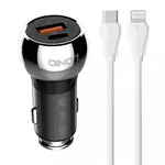 Kép 1/4 - LDNIO C1 USB, USB-C Car charger + USB-C - Lightning Cable