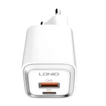 Kép 1/3 - LDNIO A2318M USB, USB-C hálózati töltő + USB-C - Lightning kábel